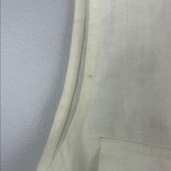 Carlie's Court 100% Linen White Cream Sleeveless Notched Collar Tunic - Picture 8 of 8